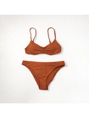 Andie Swim The Symi Bikini Set Cedar Women’s Medium Top & Large Bottom NWT